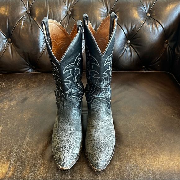 Alberta Men's Black Cowboy Western Boots size 12D - Picture 2 of 9